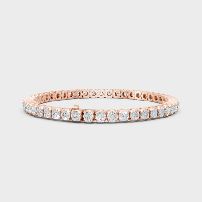 7 Carat Round Cut Lab Grown Diamond Tennis Bracelet in