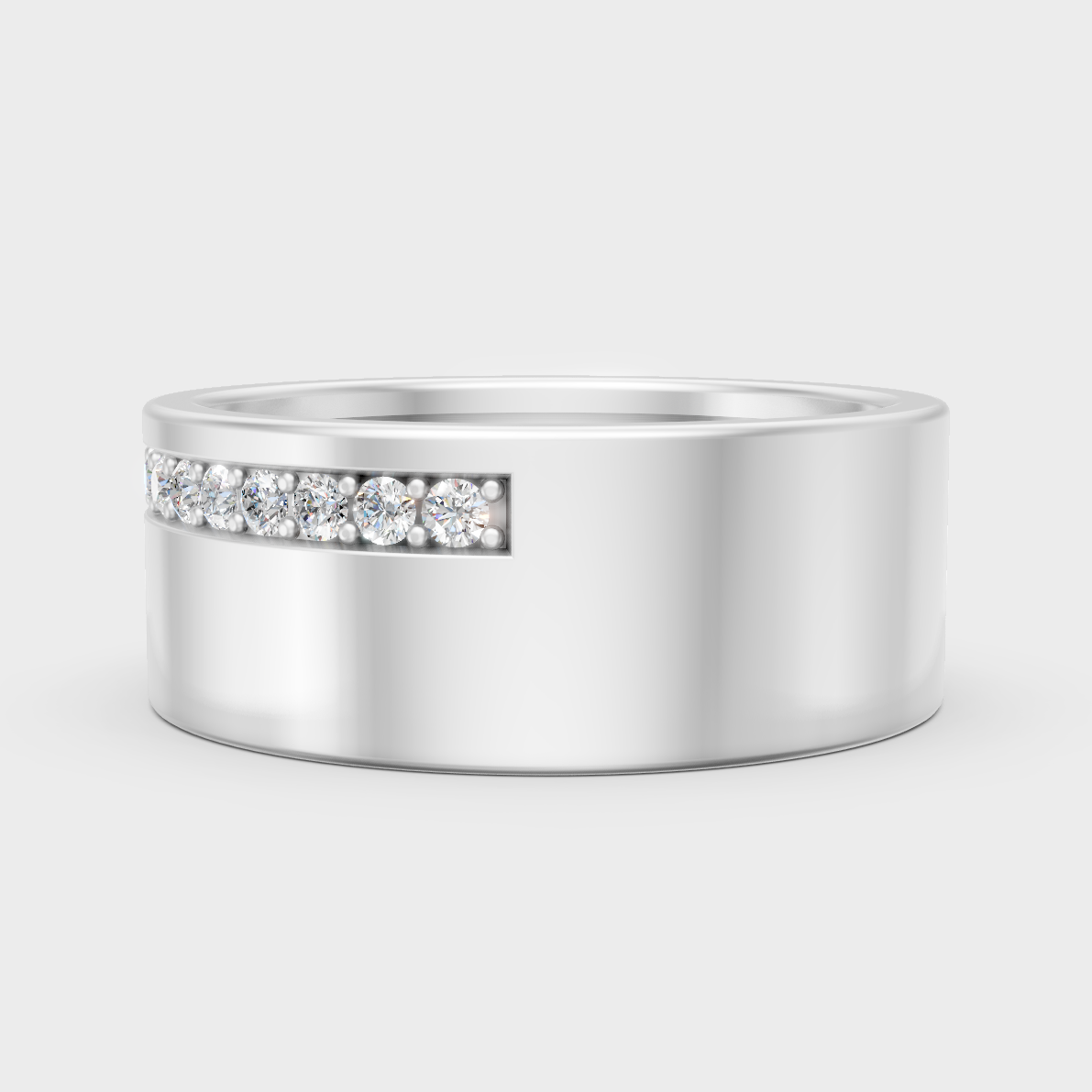 High-Polish 950 Platinum Men’s Round Lab Diamond Ring For Refined Brilliance