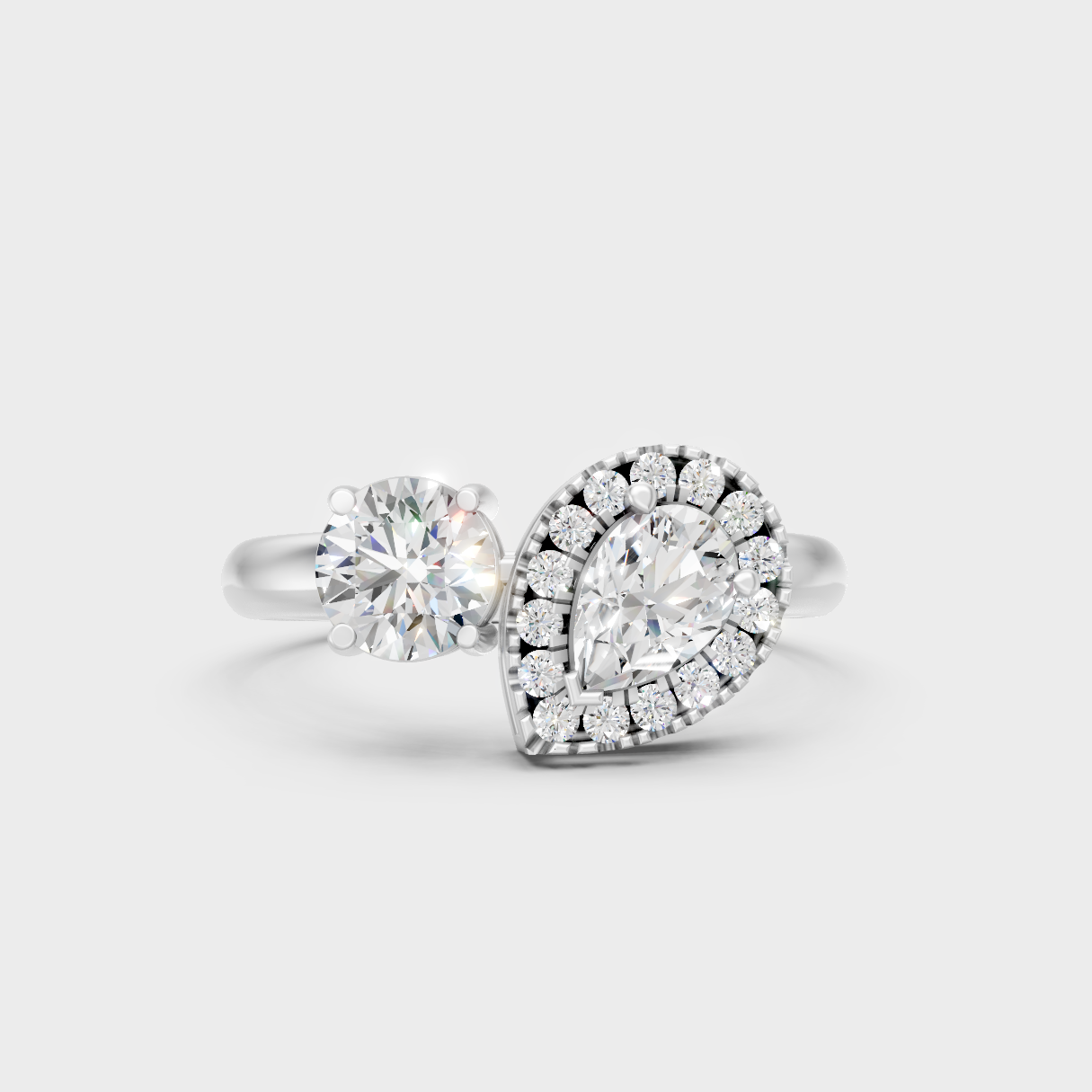 Premium 950 Platinum Pear-Cut Lab-Grown Diamond Engagement Halo Ring