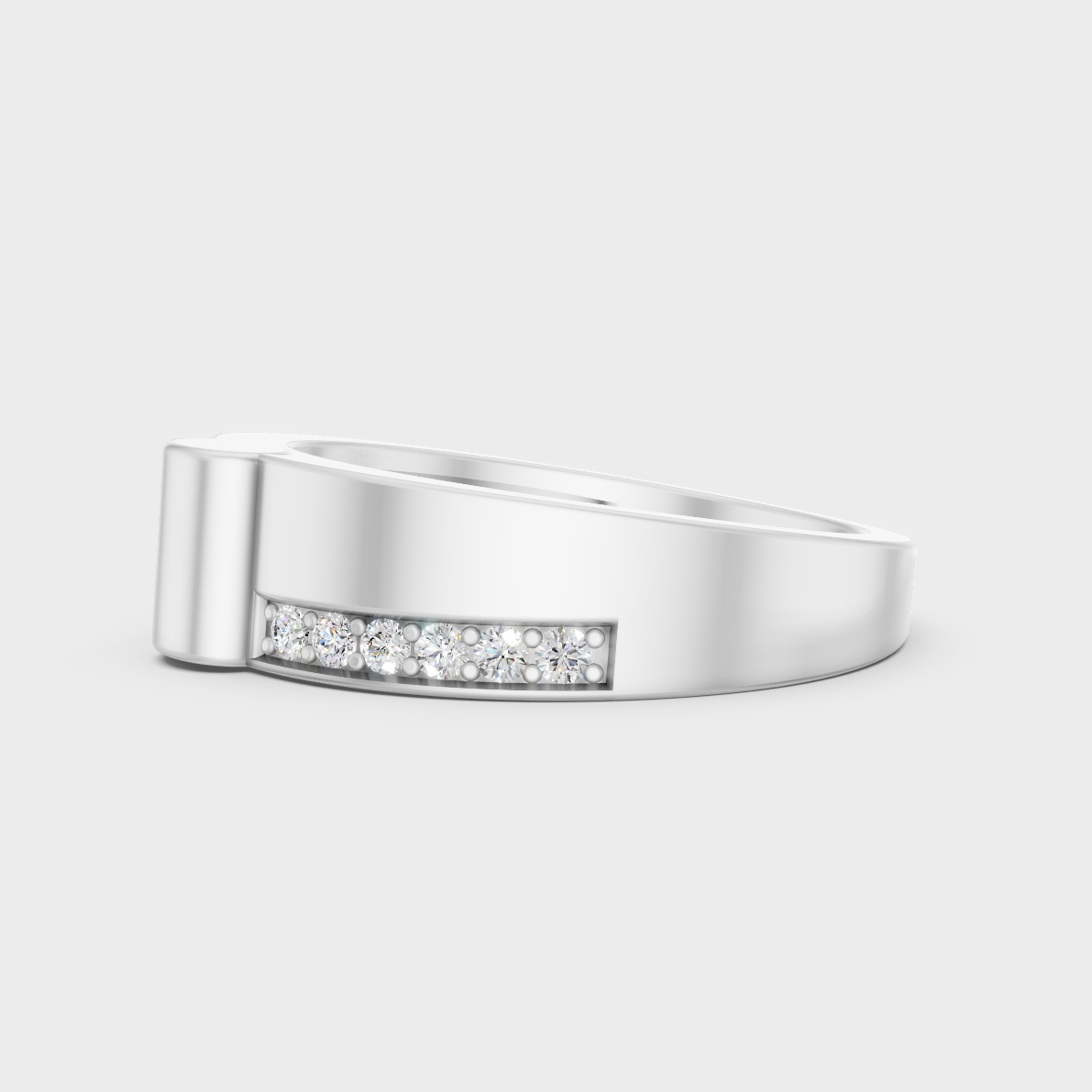High-Polish 950 Platinum Men’s Round Lab Diamond Ring For Refined Brilliance