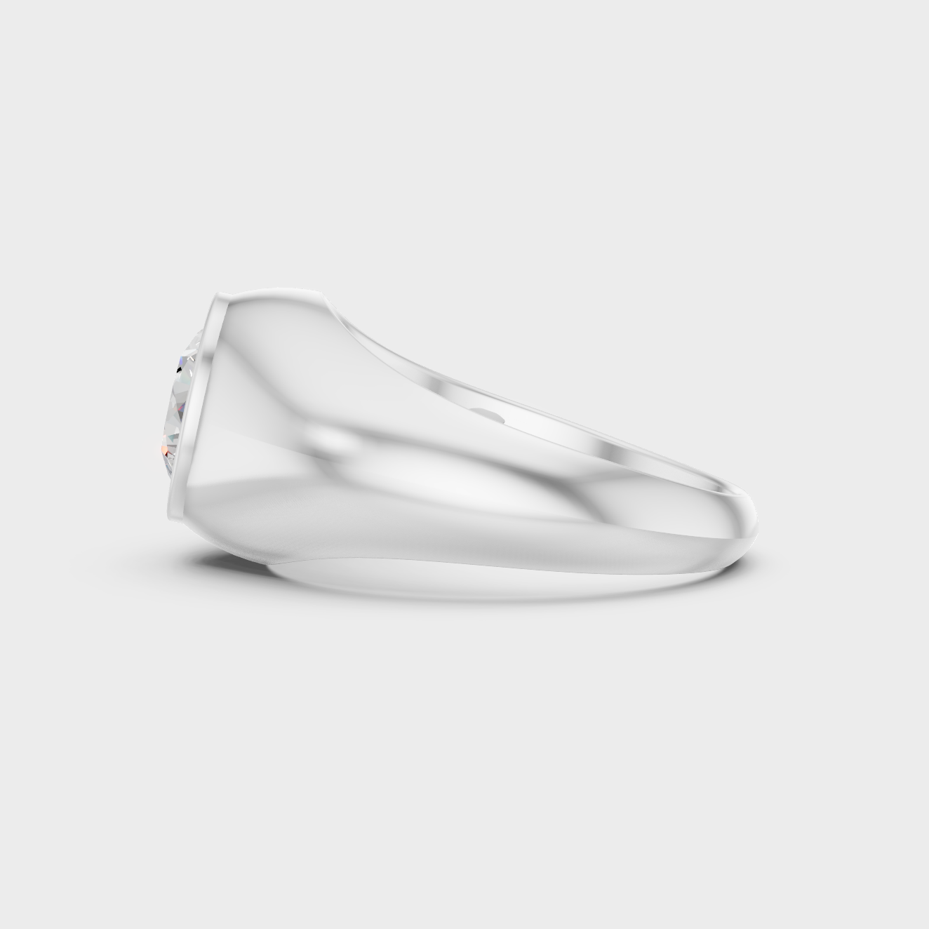 High-Polish 950 Platinum Men’s Round Lab Diamond Ring For Maximum Brilliance