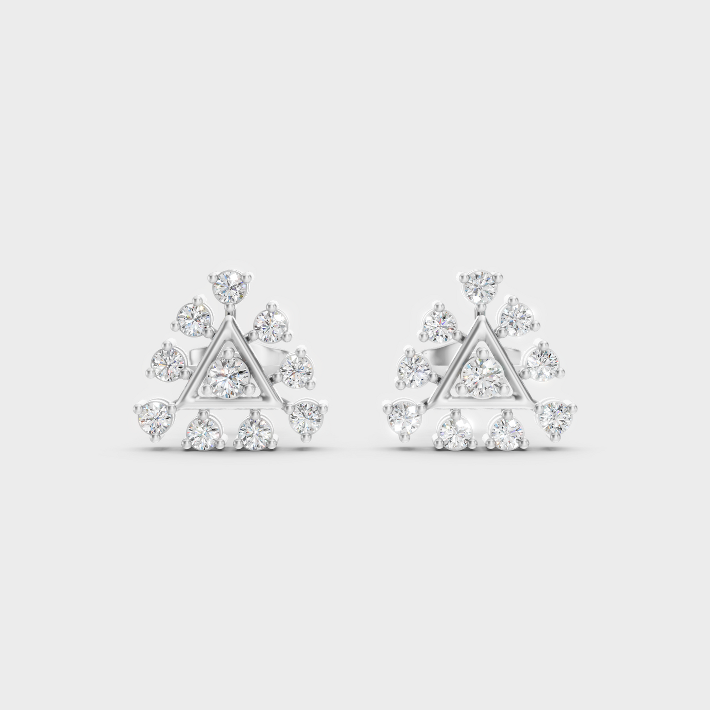 High-Polish 950 Platinum Round Lab Diamond Earrings For Refined Brilliance