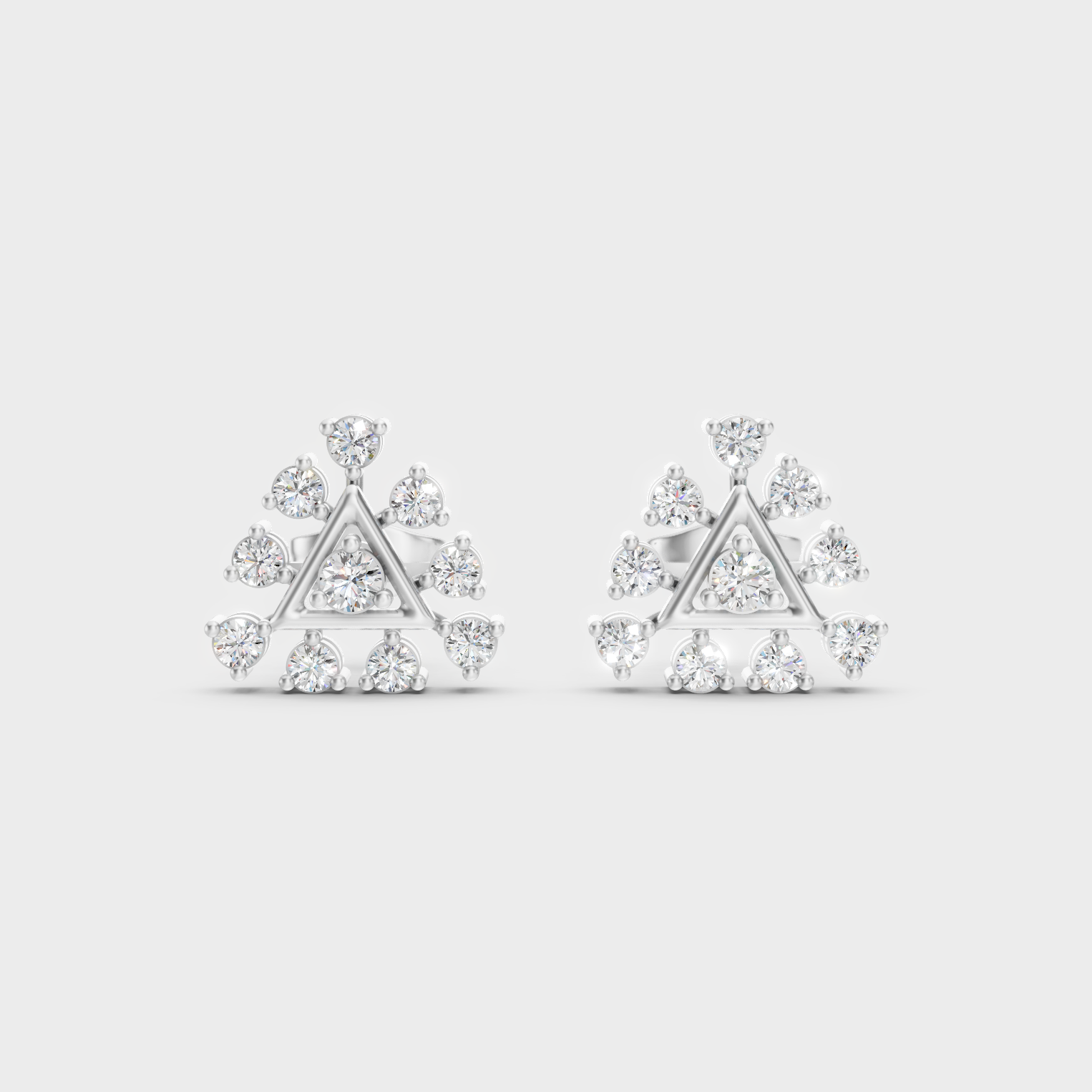 High-Polish 950 Platinum Round Lab Diamond Earrings For Refined Brilliance