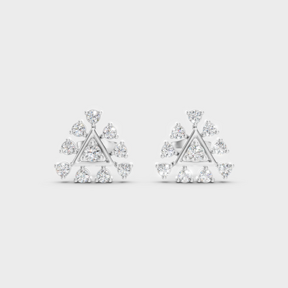 High-Polish 950 Platinum Round Lab Diamond Earrings For Refined Brilliance