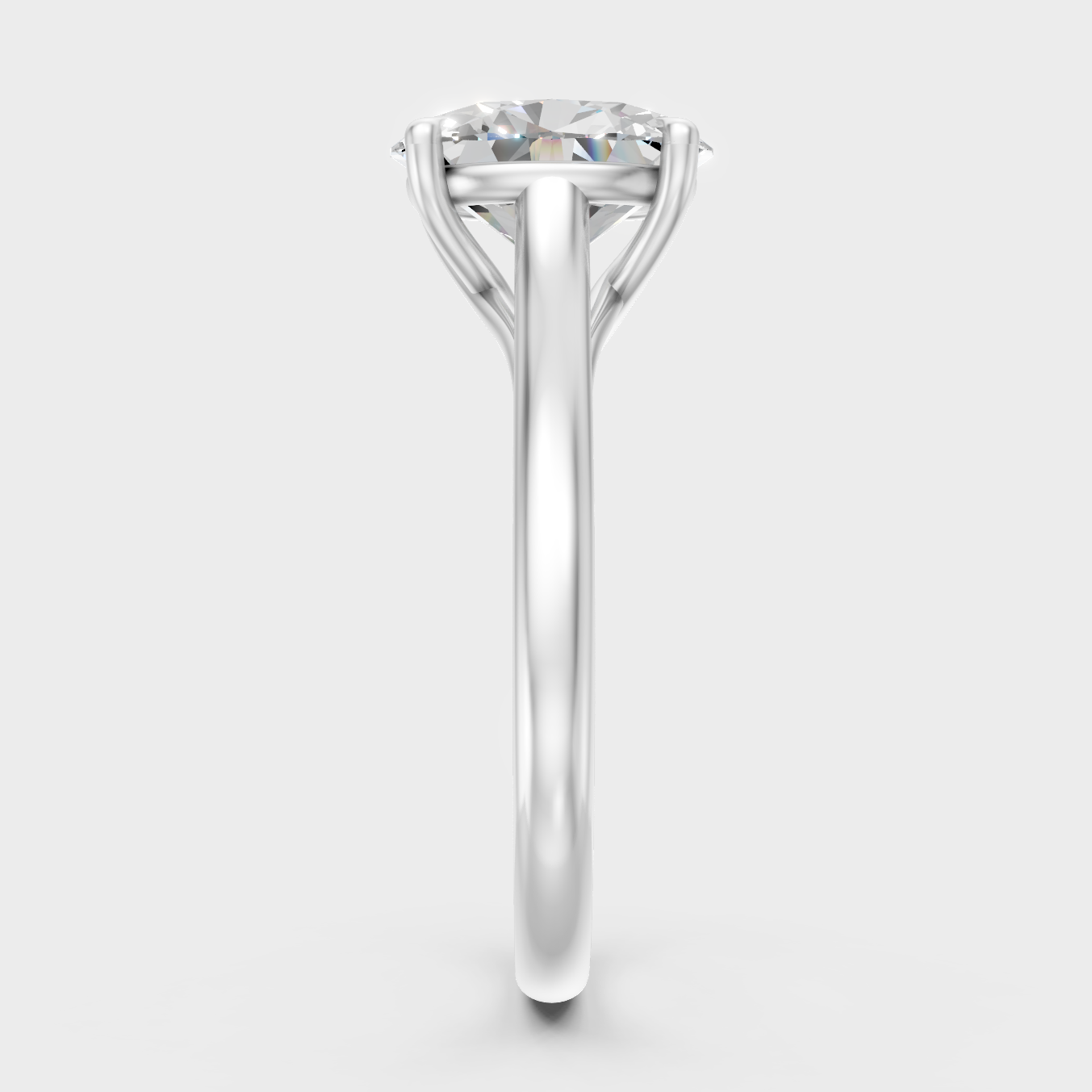 High-Polish 950 Platinum Oval Lab Diamond Solitaire Ring For Maximum Brilliance