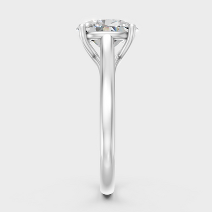 High-Polish 950 Platinum Oval Lab Diamond Solitaire Ring For Maximum Brilliance