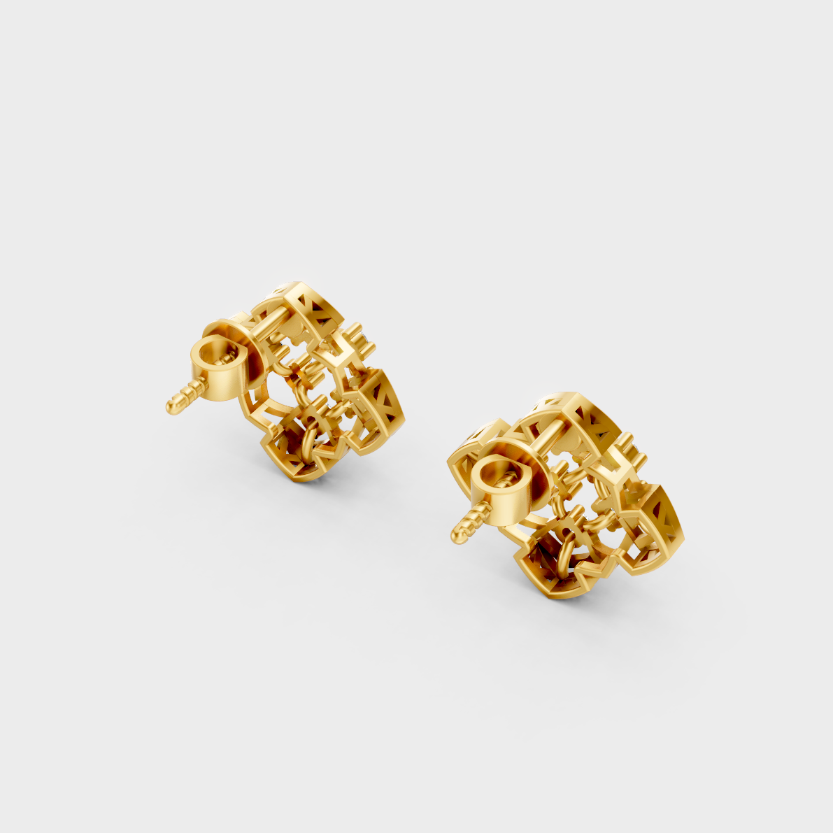 9K Yellow Gold Round-Shaped Lab-Grown Diamond Studs For Ethical Luxury