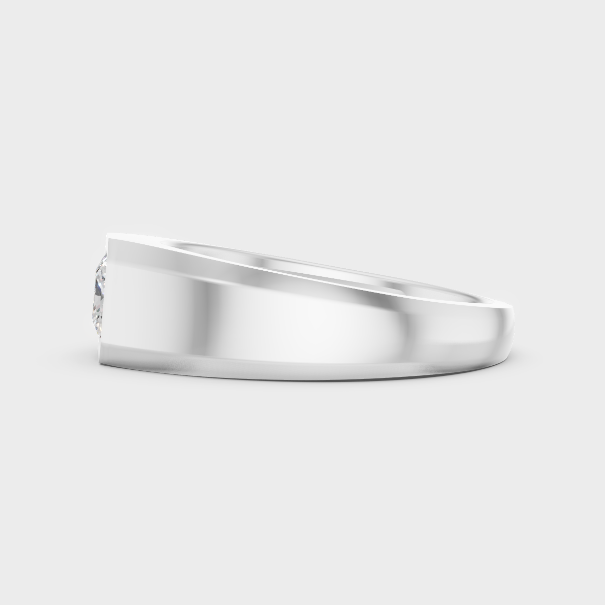 High-Polish 950 Platinum Men’s Princess Lab Diamond Ring For Refined Brilliance