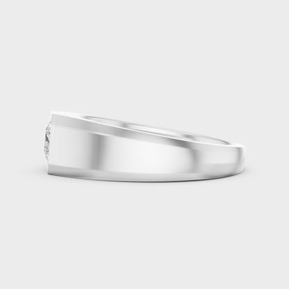 High-Polish 950 Platinum Men’s Princess Lab Diamond Ring For Refined Brilliance