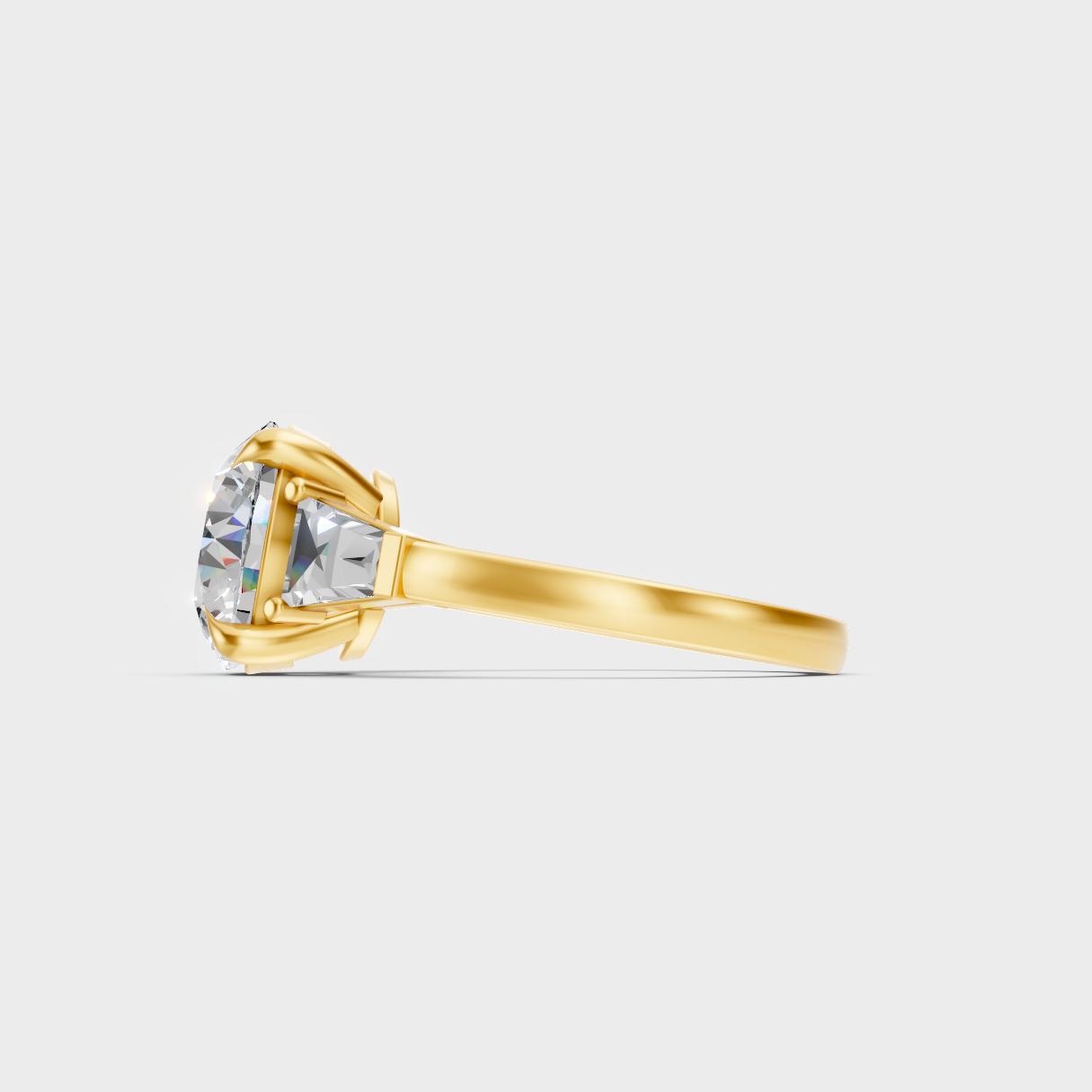 Yellow Gold Three-Stone Diamond Ring For Timeless And Ethical Everyday Luxury