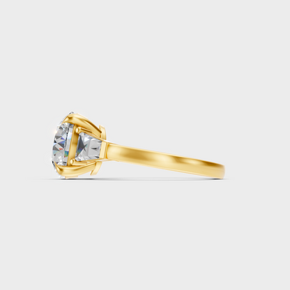Yellow Gold Three-Stone Diamond Ring For Timeless And Ethical Everyday Luxury