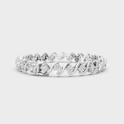 Elegant Round Cut Diamond Bracelet Platinum