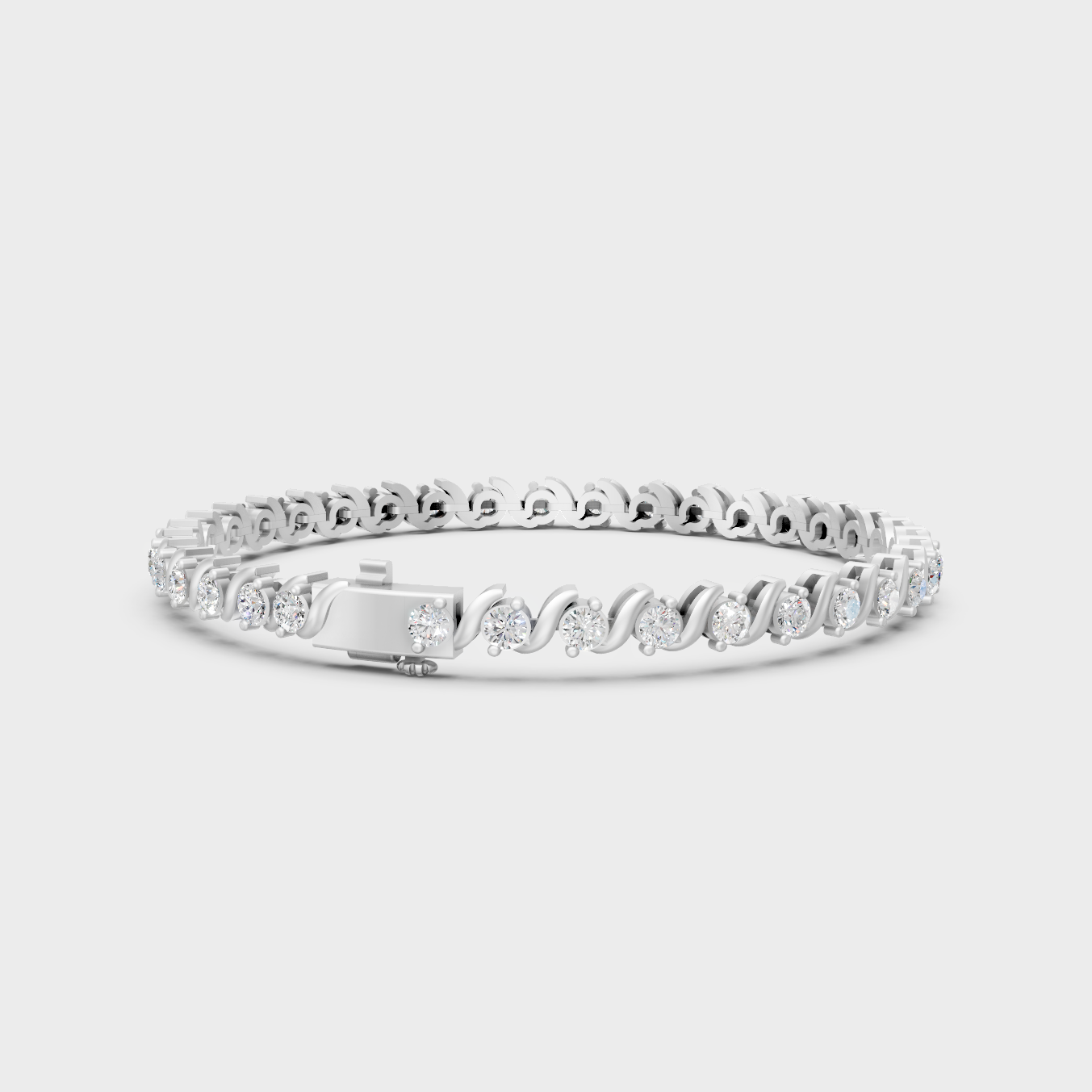 Elegant Round Cut Diamond Bracelet Platinum