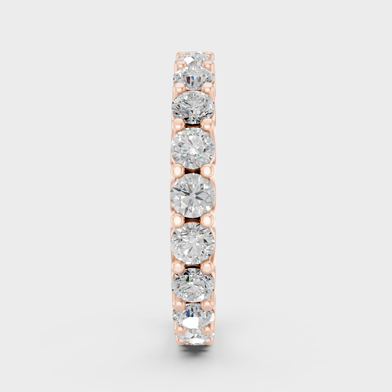 Rose Gold Luxury Round Diamond Eternity Jewelry