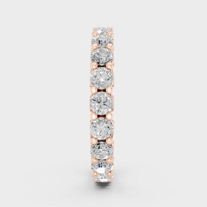 Rose Gold Luxury Round Diamond Eternity Jewelry