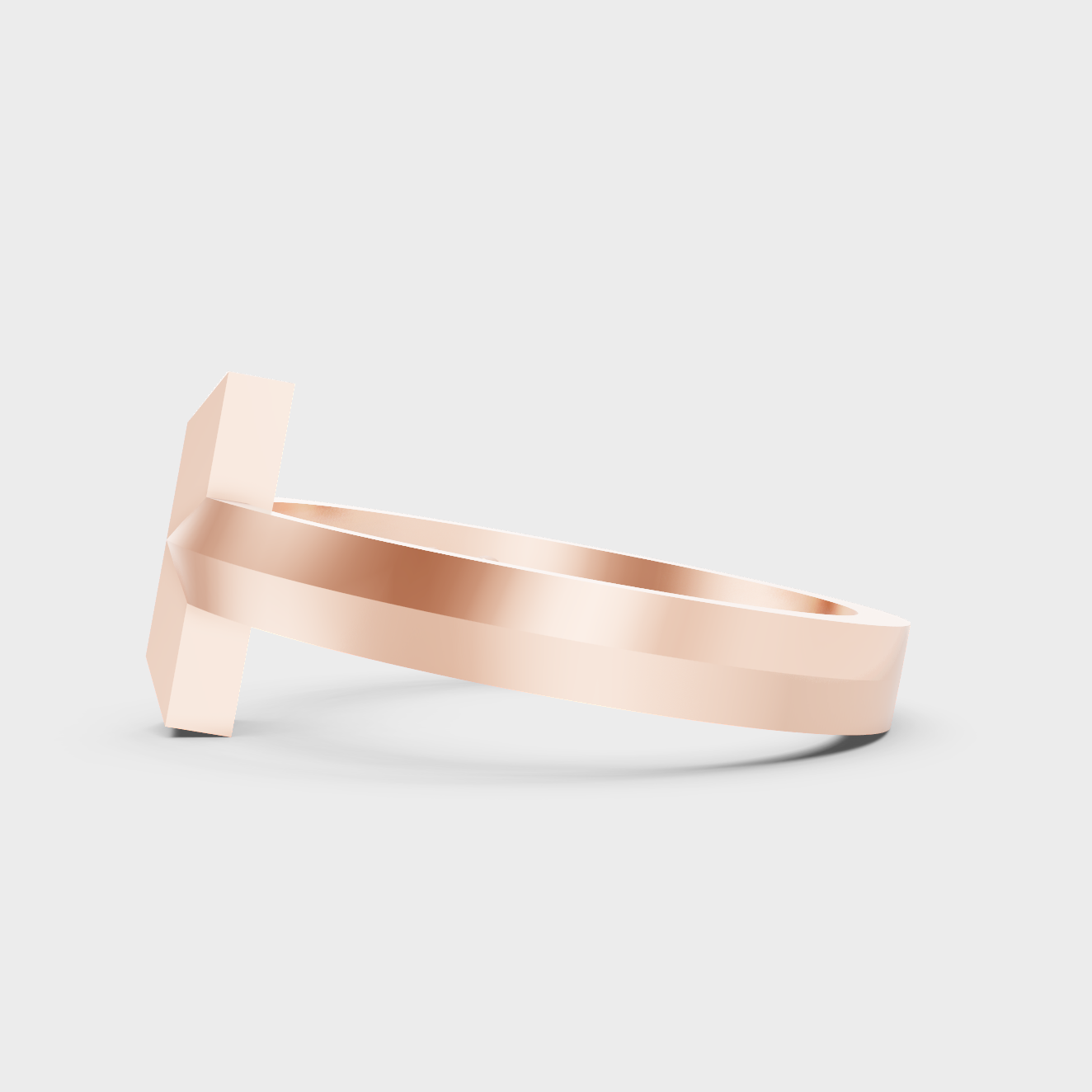 High-Polish Rose Gold 0.21 Carat Round Lab Diamond Men’s Ring For Subtle Sparkle