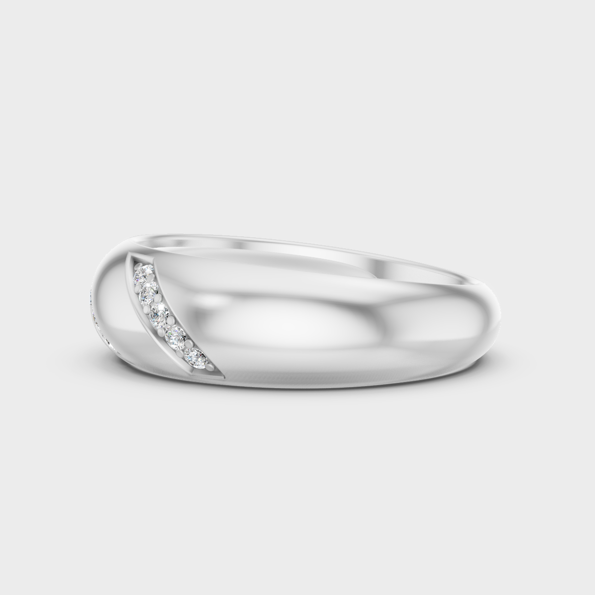 High-Polish 950 Platinum Men’s Round Lab Diamond Ring For Refined Brilliance