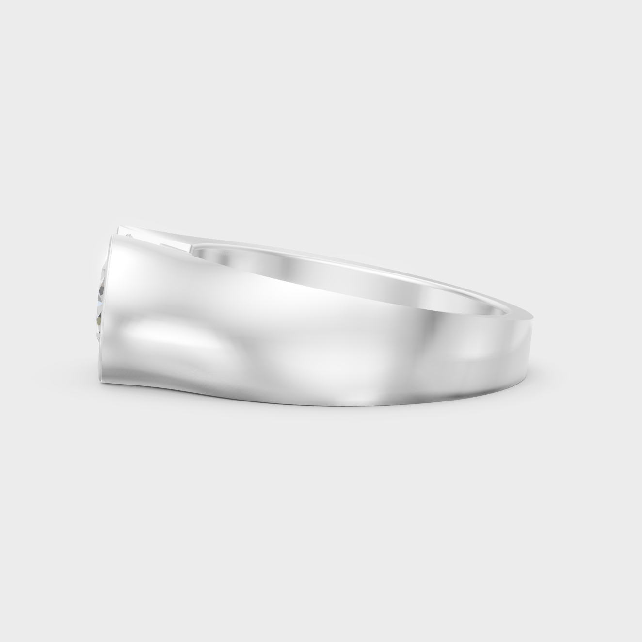 High-Polish 950 Platinum Men’s Round Lab Diamond Ring For Refined Brilliance
