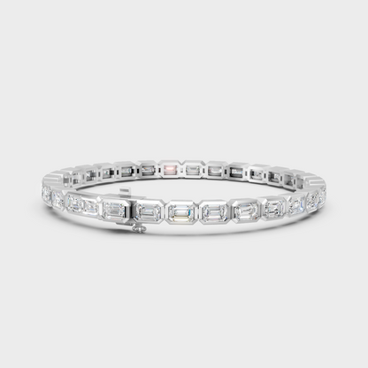 9.30 Ct Emerald Cut Lab-Grown Diamond Tennis Bracelet in