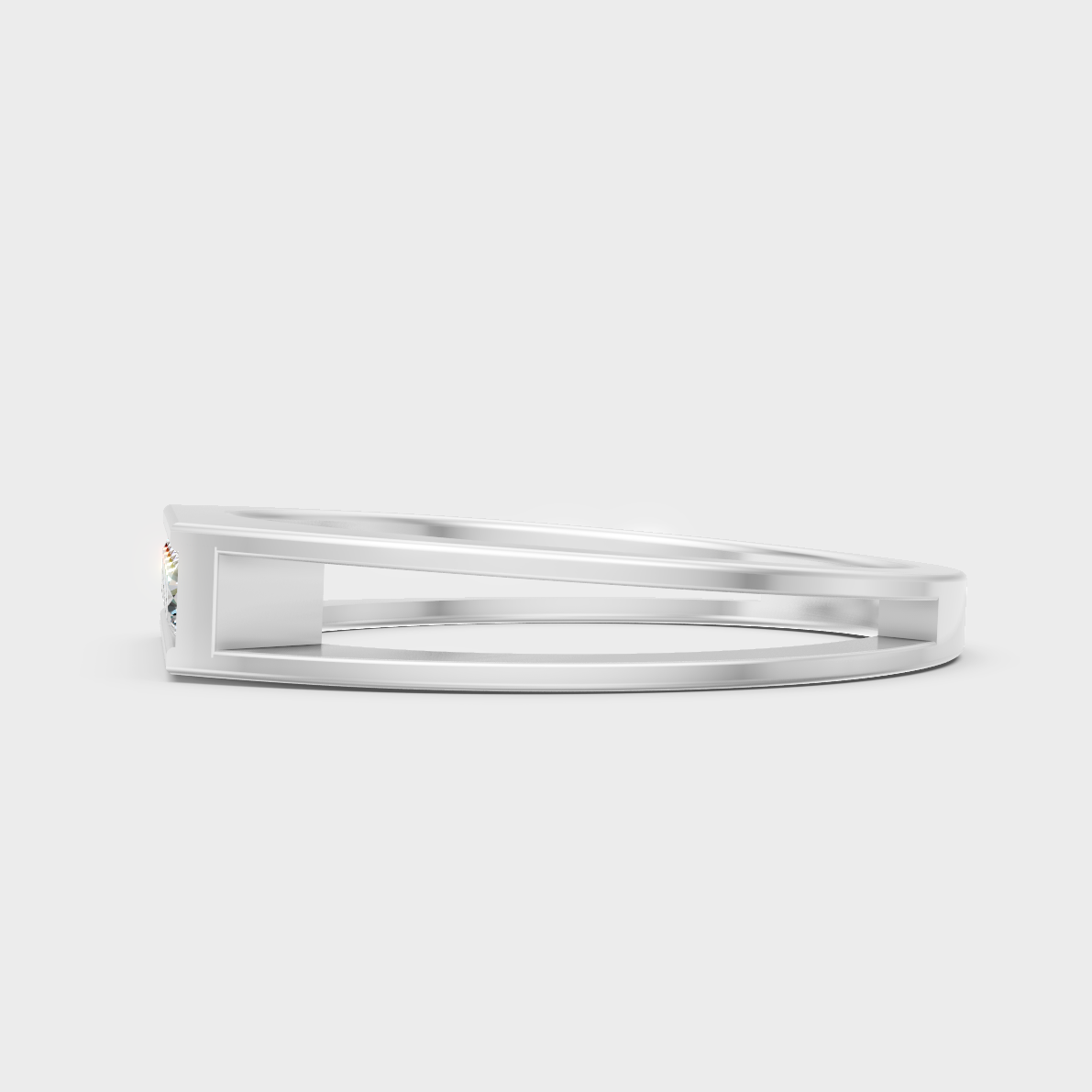 High-Polish 950 Platinum Men’s Round Lab Diamond Ring For Refined Brilliance