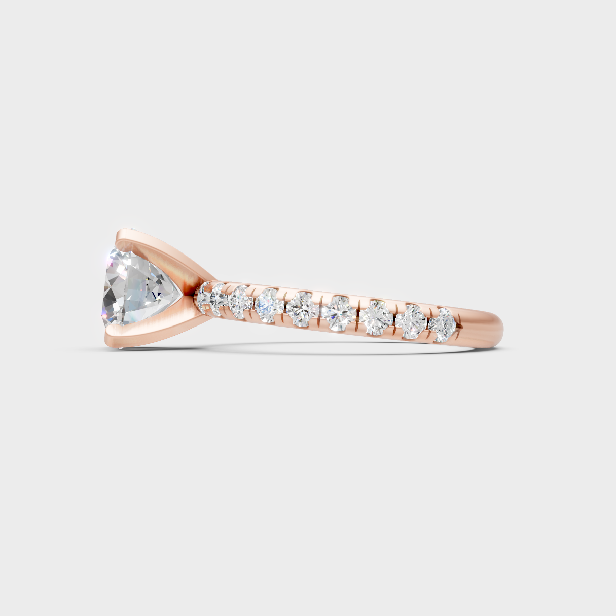 Rose Gold Round-Cut Lab-Grown Diamond Ring For Modern Luxury