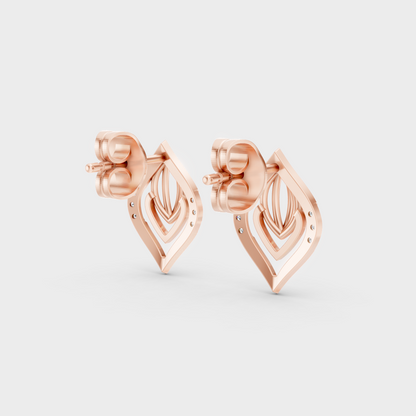 Blush Rose Gold Round Lab Diamond Studs For Sophisticated Sustainable Luxury