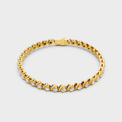 Hallmark Gold Round Lab-Grown Diamond Bracelet Yellow Gold
