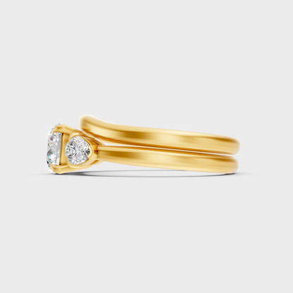 Yellow Gold Round Diamond Bridal Set For Timeless And Ethical Everyday Luxury