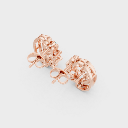 Blush Rose Gold Round Lab Diamond Studs For Sophisticated Sustainable Luxury