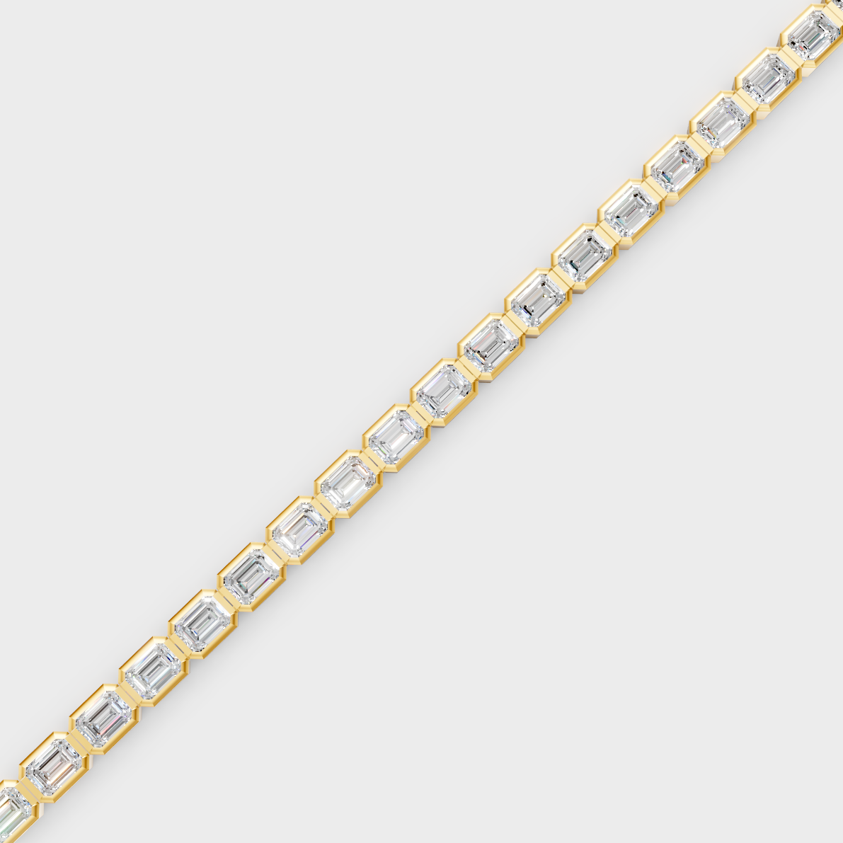 9.30 Ct Emerald Cut Lab-Grown Diamond Tennis Bracelet in