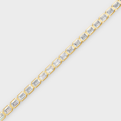 9.30 Ct Emerald Cut Lab-Grown Diamond Tennis Bracelet in