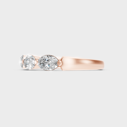 Modern Rose Gold Engagement Ring With A Brilliant Sustainable Oval Diamond