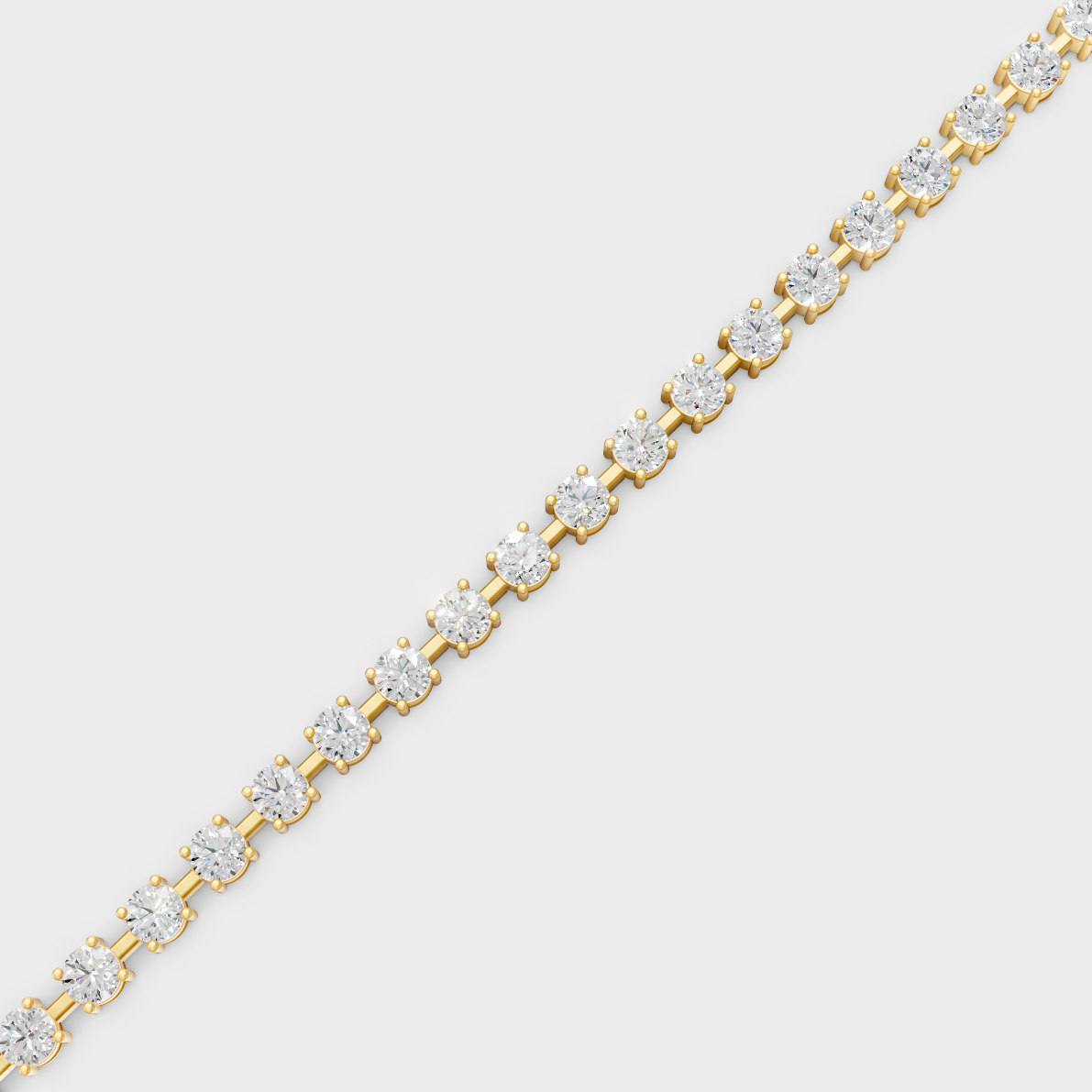 Luxury Round Diamond Tennis Bracelet Yellow Gold Jewelry