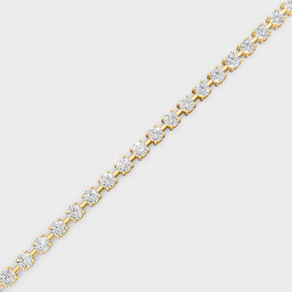 Luxury Round Diamond Tennis Bracelet Yellow Gold Jewelry