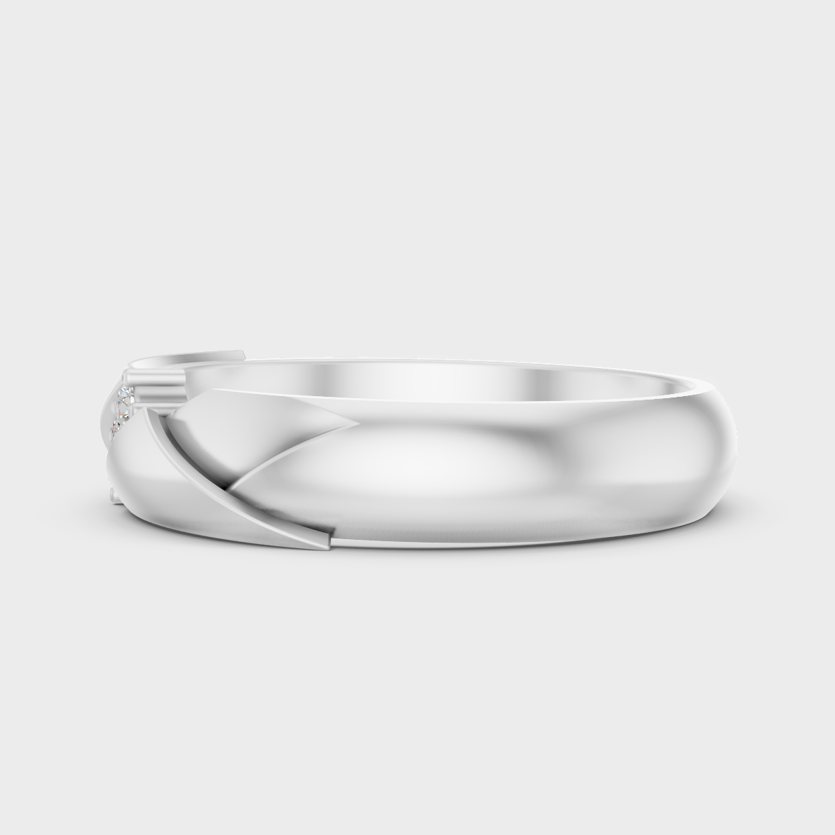 High-Polish 950 Platinum Men’s Round Lab Diamond Ring For Refined Brilliance