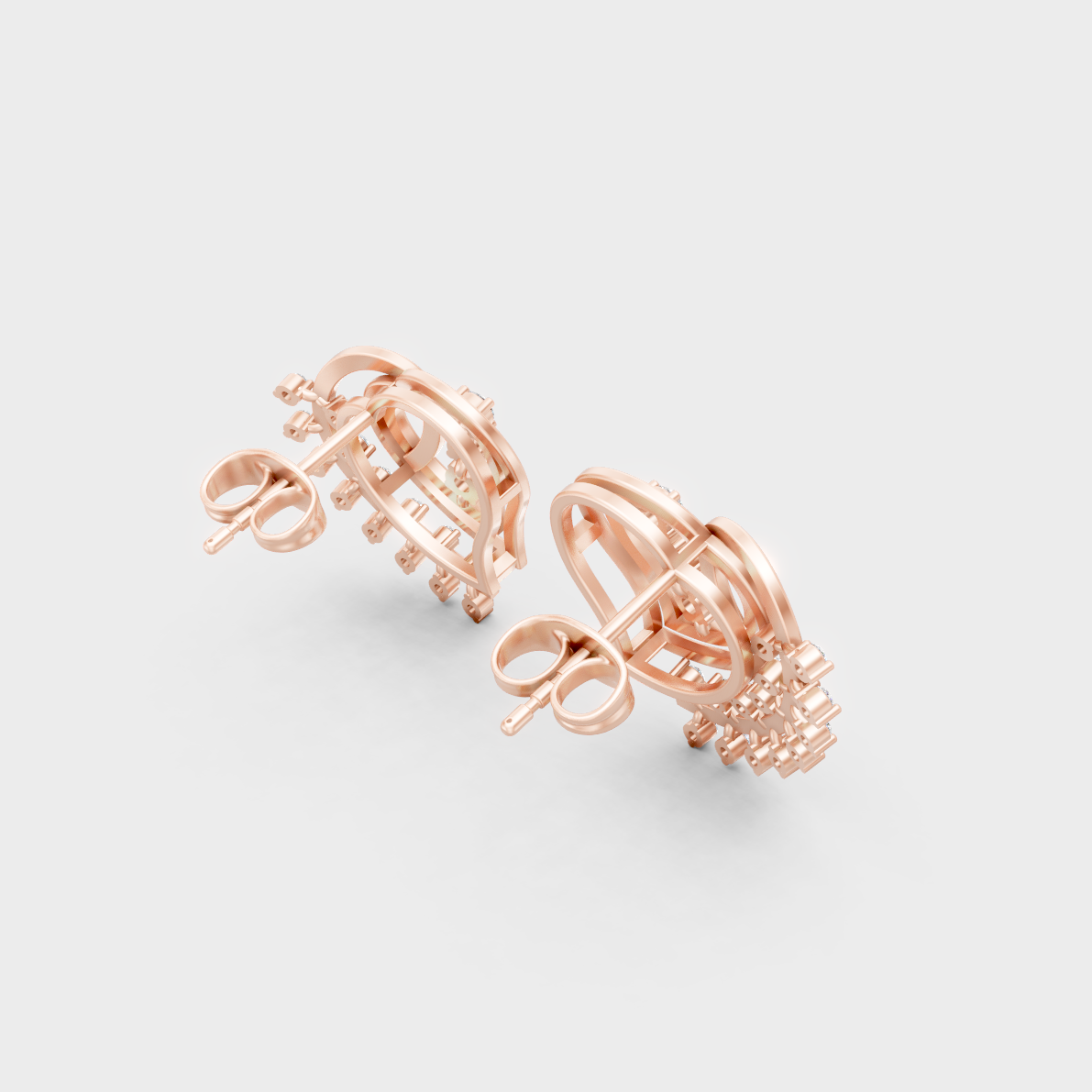 Blush Rose Gold Round Lab Diamond Studs For Sophisticated Sustainable Luxury