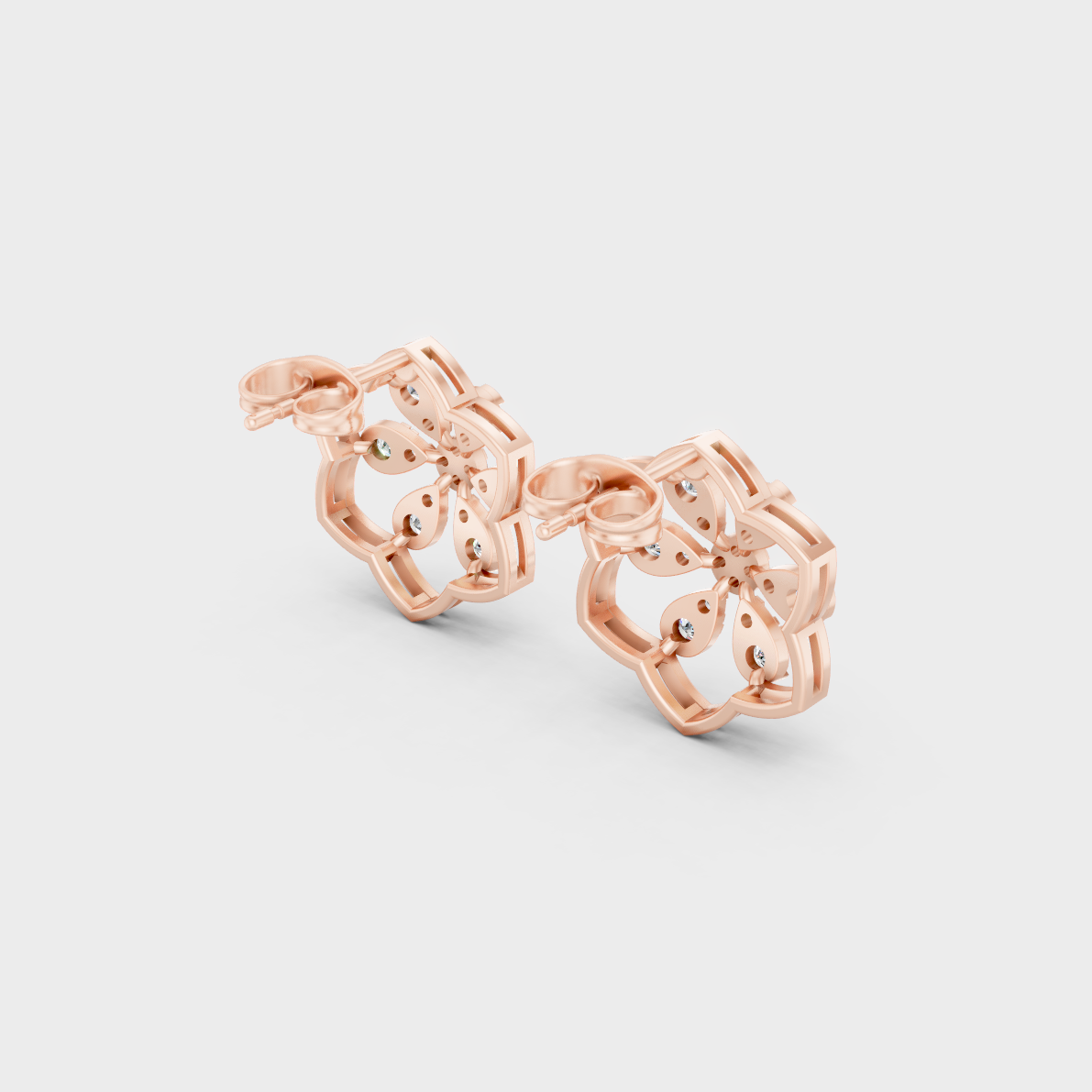 Blush Rose Gold Round Lab Diamond Studs For Sophisticated Sustainable Luxury