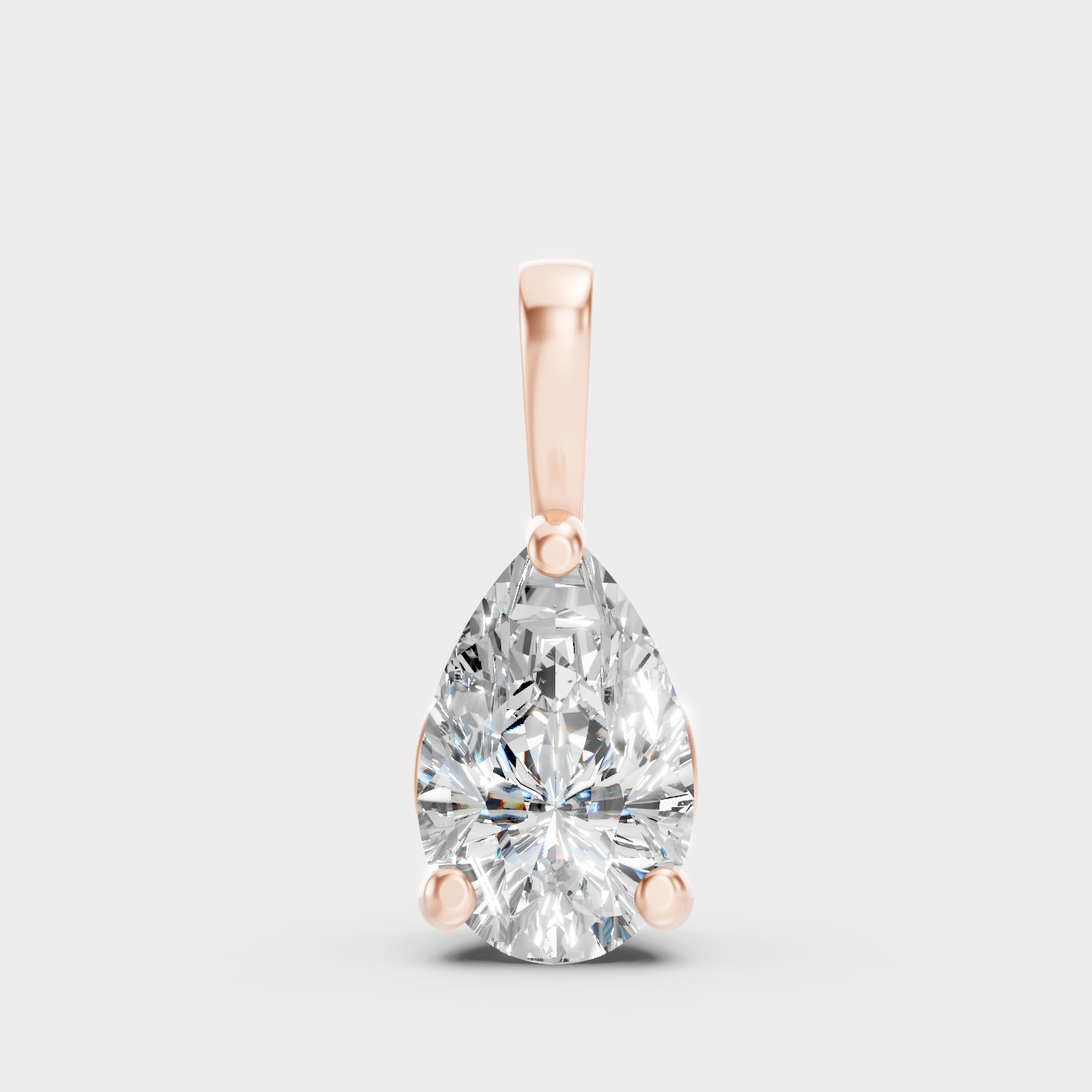Unique Rose Gold Solitaire Featuring A Certified Pear Lab-Grown Diamond