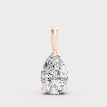 Unique Rose Gold Solitaire Featuring A Certified Pear Lab-Grown Diamond