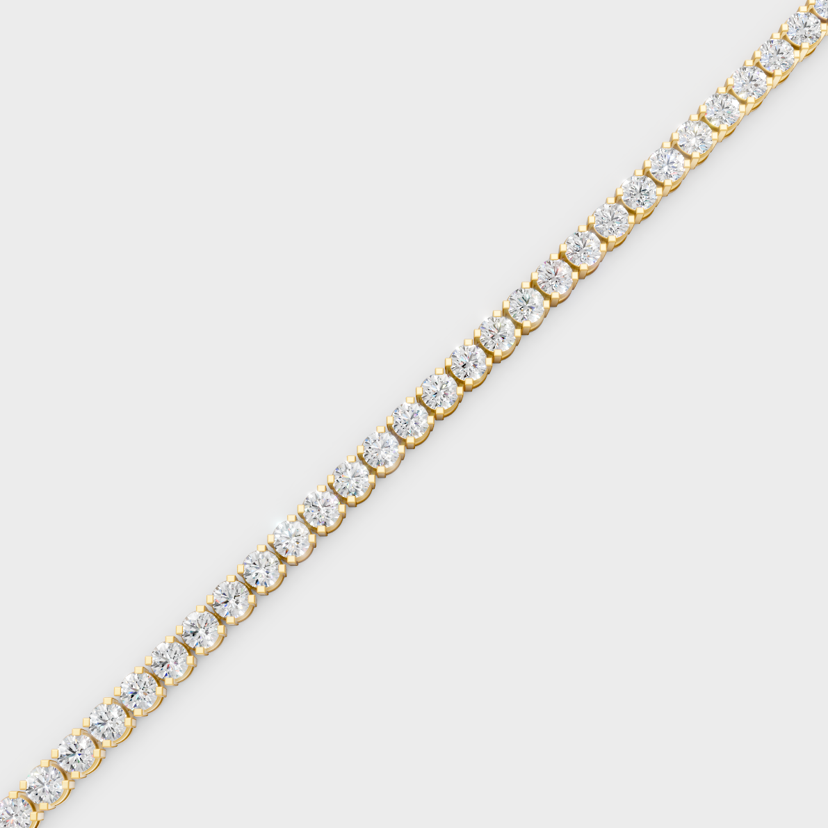 7 Carat Round Cut Lab Grown Diamond Tennis Bracelet in