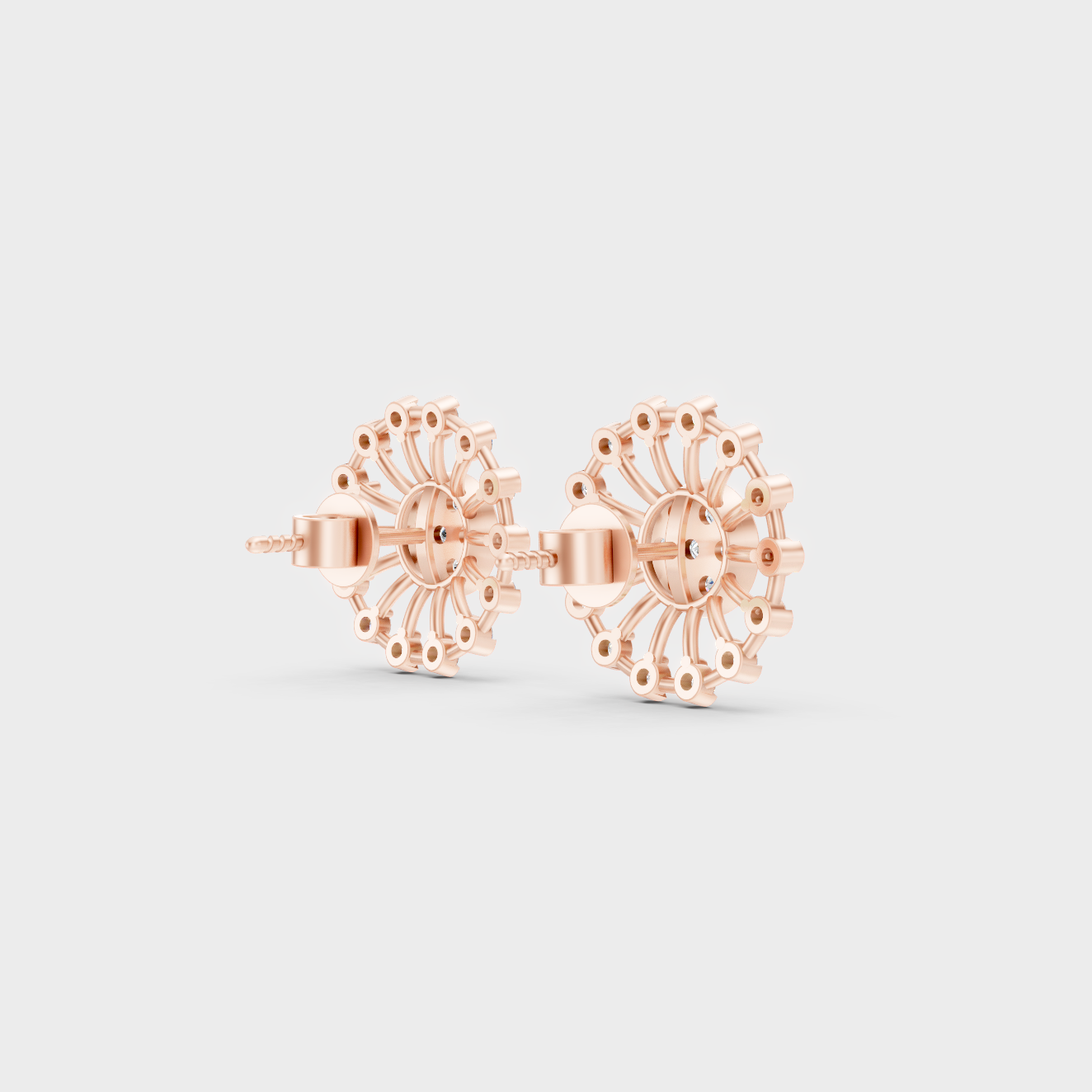 Blush Rose Gold Round Lab Diamond Studs For Sophisticated Sustainable Luxury.
