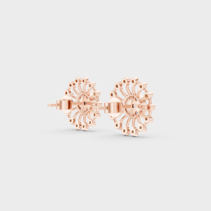  Blush Rose Gold Round Lab Diamond Studs For Sophisticated Sustainable Luxury.