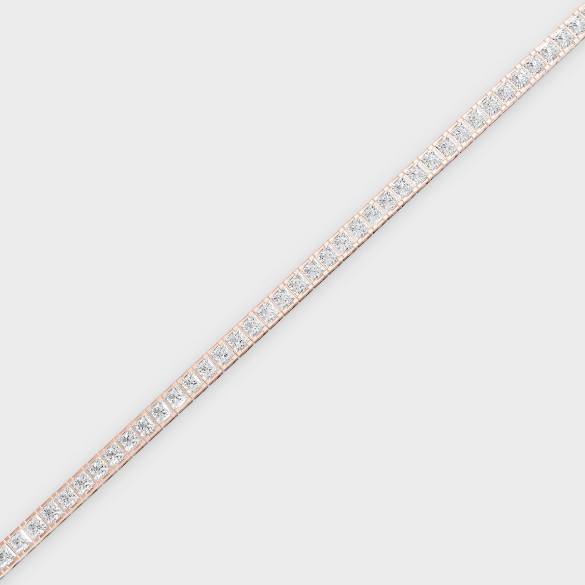 4.56 Ct Lab-Grown Princess Cut Diamond Tennis Bracelet in