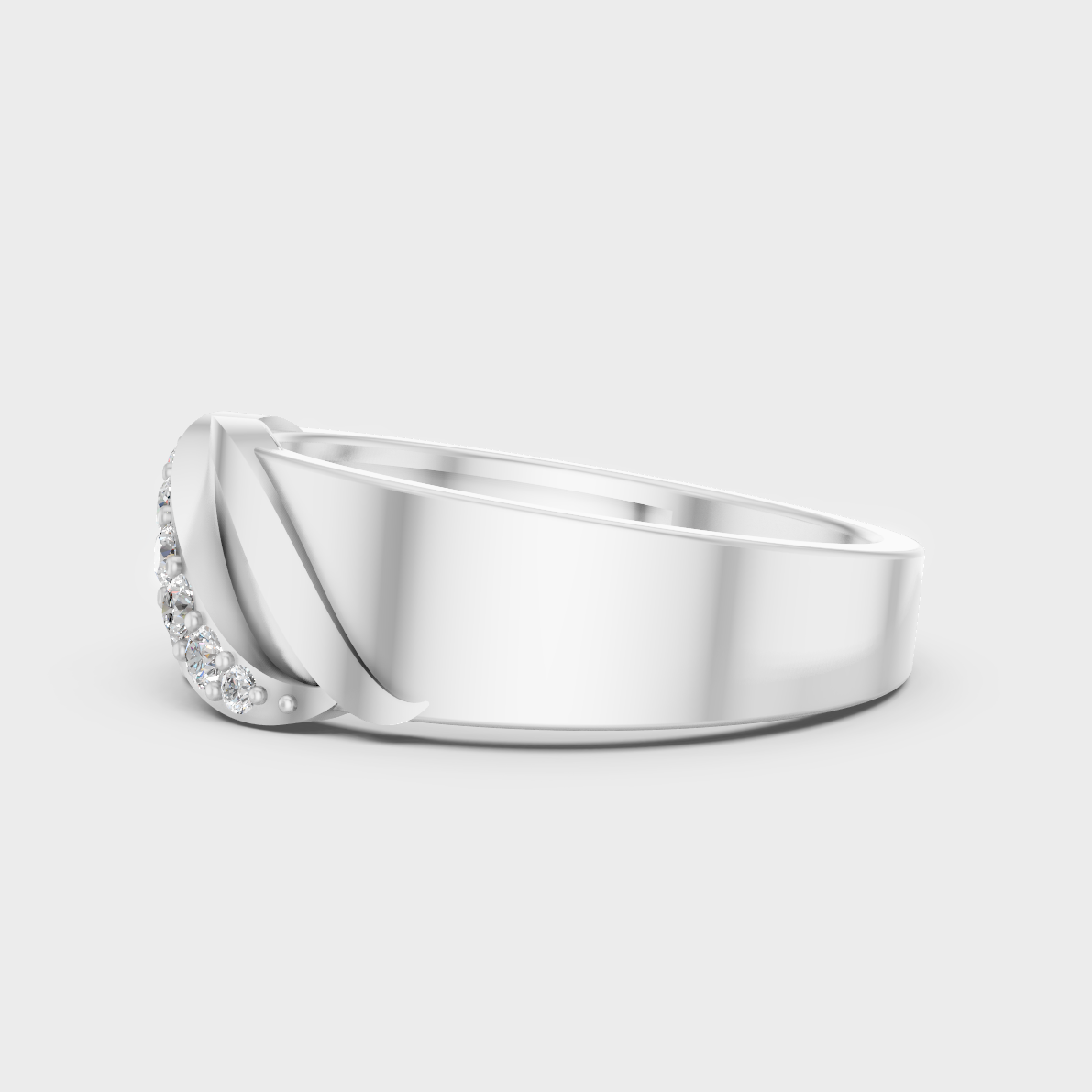 High-Polish 950 Platinum Men’s Round Lab Diamond Ring For Refined Brilliance