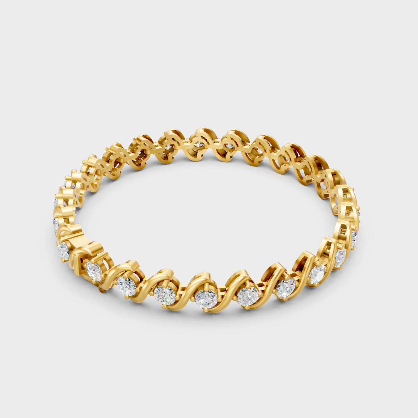 Hallmark Gold Round Lab-Grown Diamond Bracelet Yellow Gold