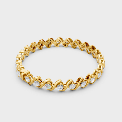 Hallmark Gold Round Lab-Grown Diamond Bracelet Yellow Gold