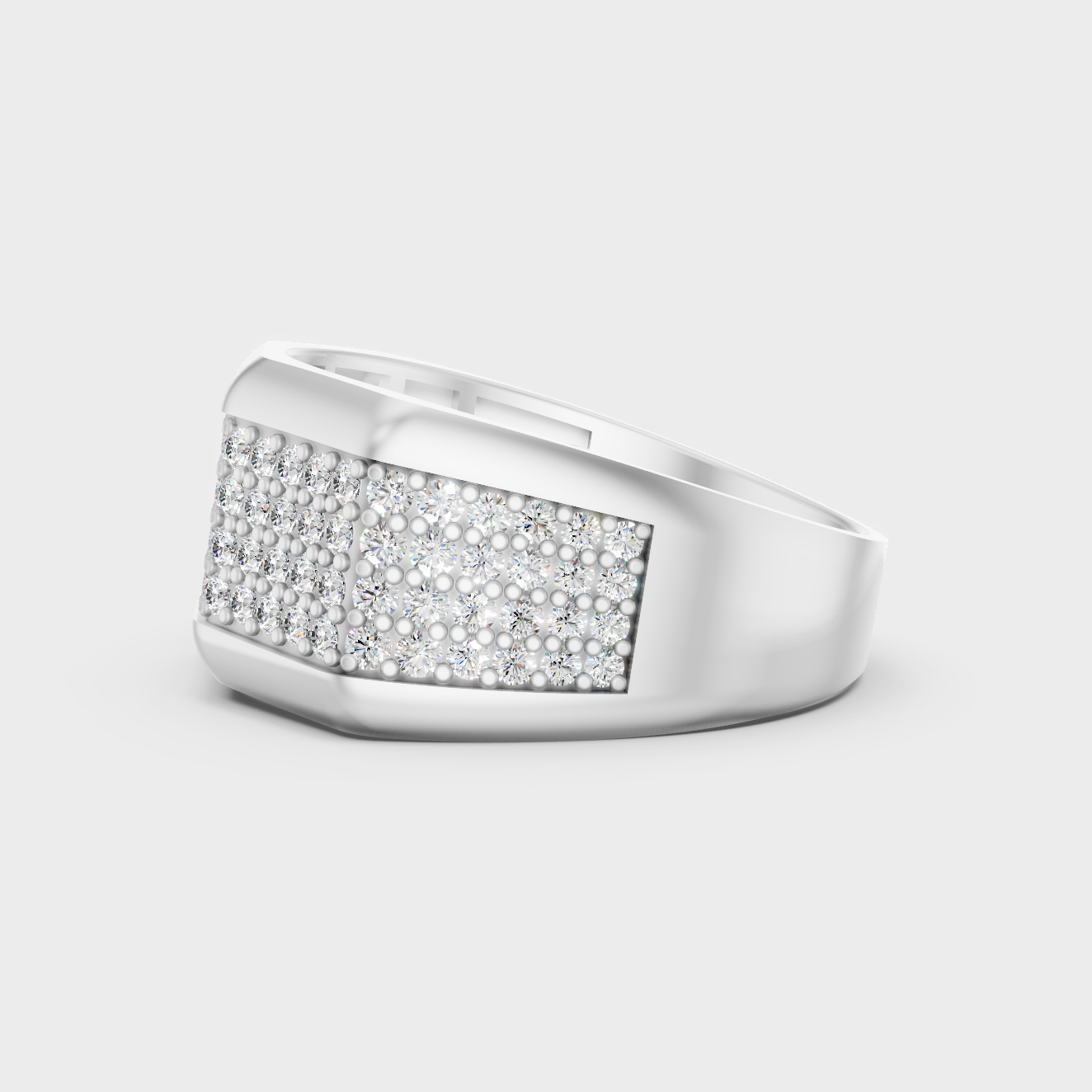 High-Polish 950 Platinum Men’s Round Lab Diamond Ring For Maximum Brilliance