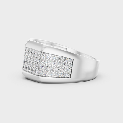 High-Polish 950 Platinum Men’s Round Lab Diamond Ring For Maximum Brilliance