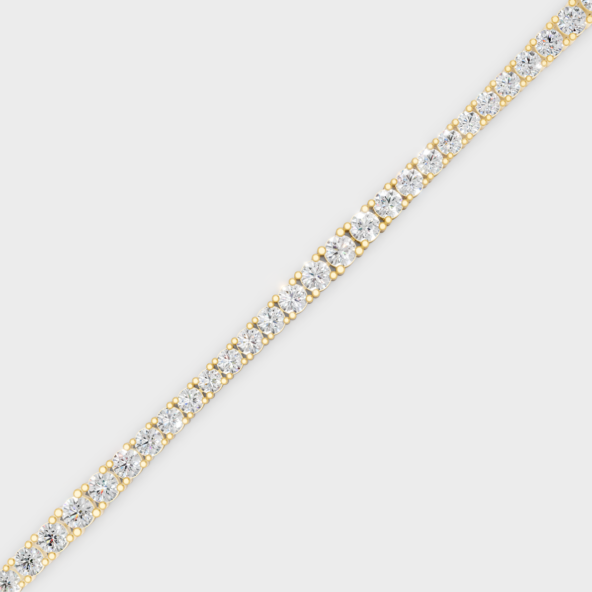 13.2 Ct Round Cut Certified Lab-Grown Diamond Tennis Bracelet Yellow Gold