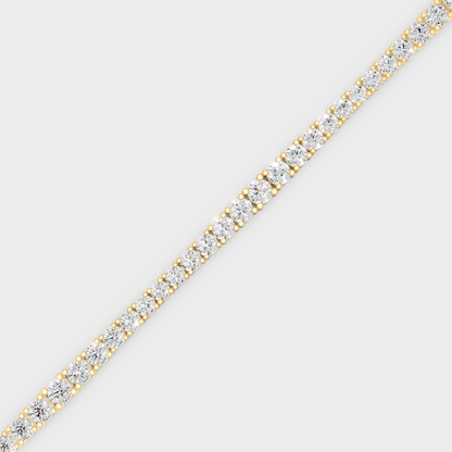 13.2 Ct Round Cut Certified Lab-Grown Diamond Tennis Bracelet Yellow Gold